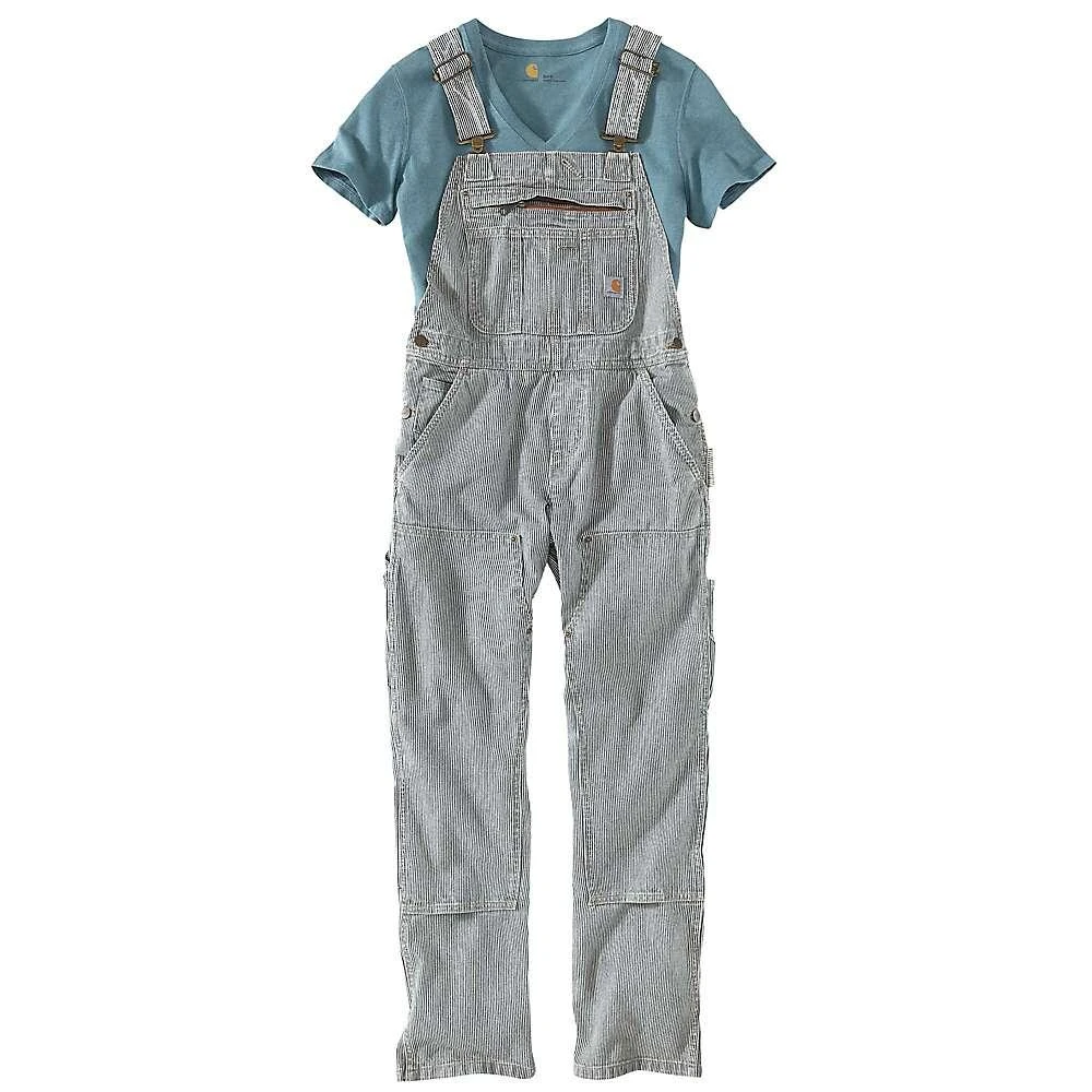 Carhartt Women's Rugged Flex Relaxed Fit Denim Railroad Stripe Bib Overall 商品