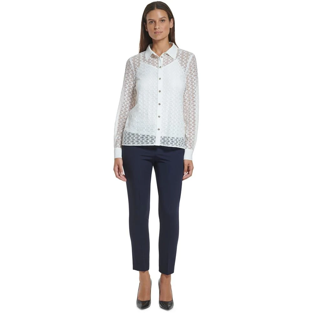 商品Tommy Hilfiger|Women's Sheer Lace Button-Front Shirt,价格¥274,第4张图片详细描述