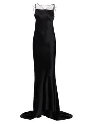 Open Back & Sheer Trim Gown 商品
