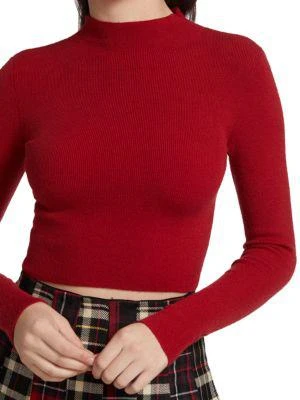 商品Alice + Olivia|Ciara Mock Neck Cropped Sweater,价格¥707,第4张图片详细描述