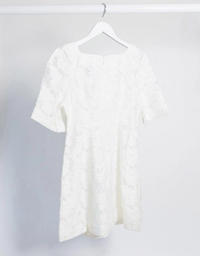 商品& Other Stories|& Other Stories square neck lace mini dress in white,价格¥302,第2张图片详细描述