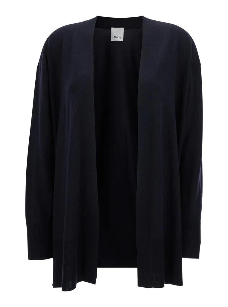 商品Allude|Blue Open Cardigan With Long Sleeves In Wool Woman,价格¥1866,第1张图片