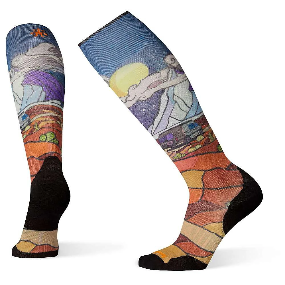 商品SmartWool|Smartwool PhD Ski Light Elite Buttermilk Nights Printed Sock 羊毛袜,价格¥157,第1张图片