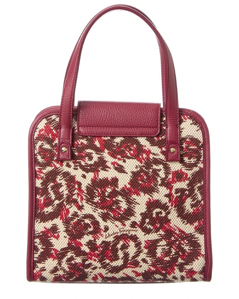 商品Salvatore Ferragamo|Salvatore Ferragamo Iconic Mini Canvas & Leather Satchel,价格¥4722,第2张图片详细描述