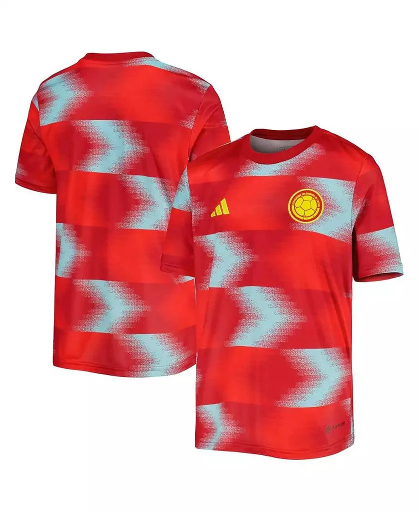 商品Adidas|Big Boys and Girls Red Colombia National Team 2022/23 Away Pre-Match Top,价格¥342,第1张图片