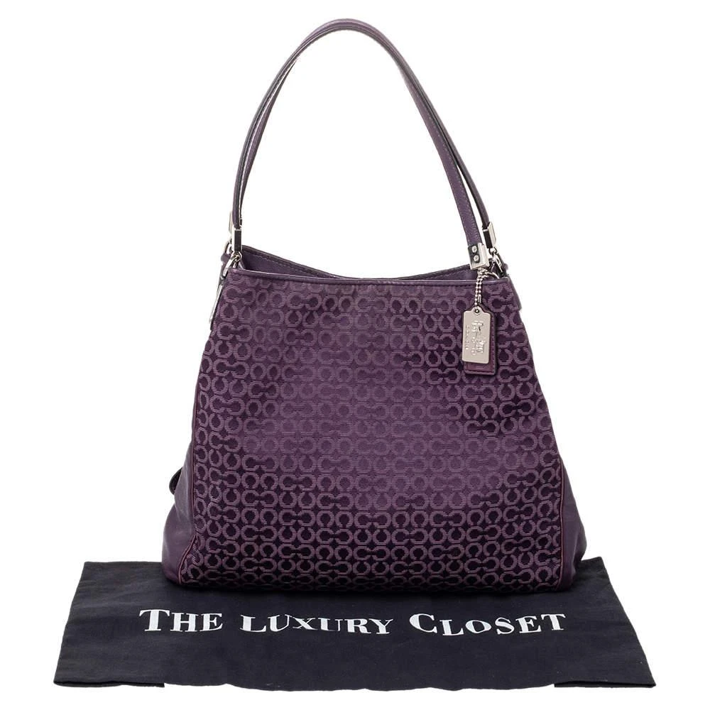 Coach Purple Signature Canvas And Leather Madison Phoebe Shoulder Bag 商品