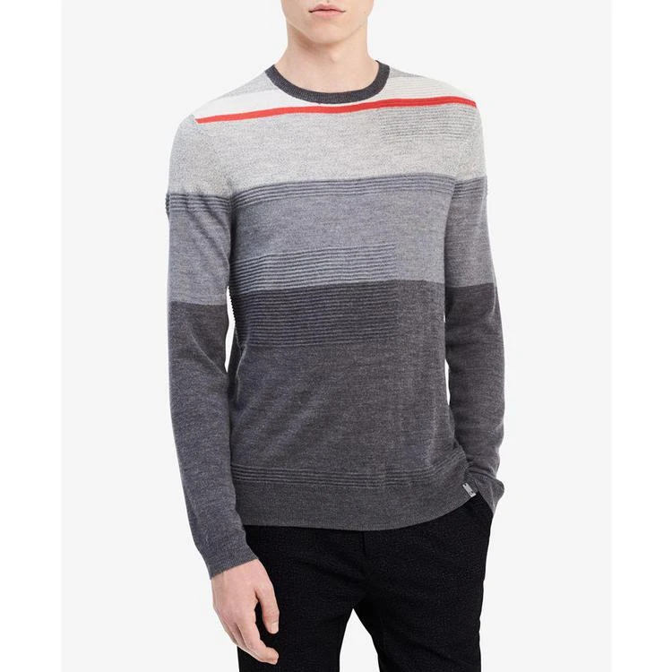 商品Calvin Klein|Men's Texture Stripe Merino Sweater,价格¥201,第1张图片