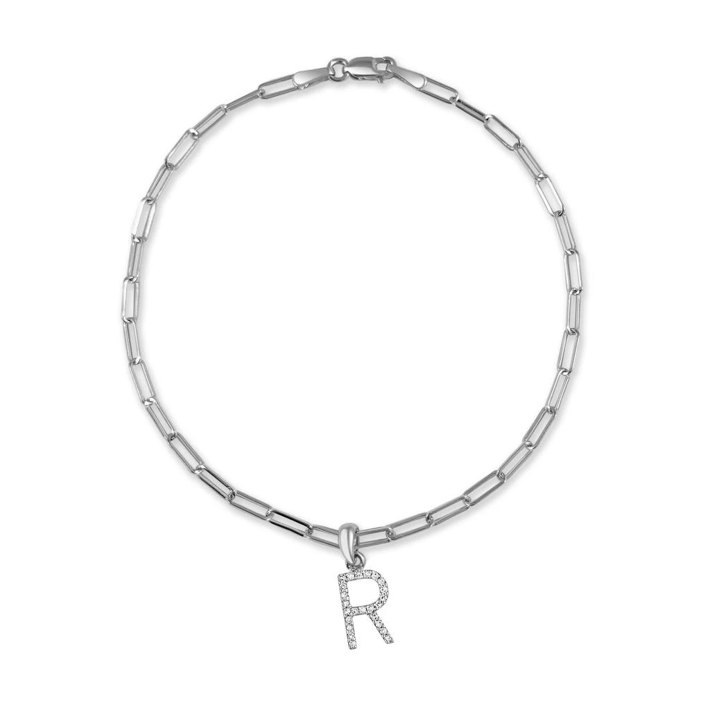 14k White Gold & Diamond Initial Link Bracelet 商品