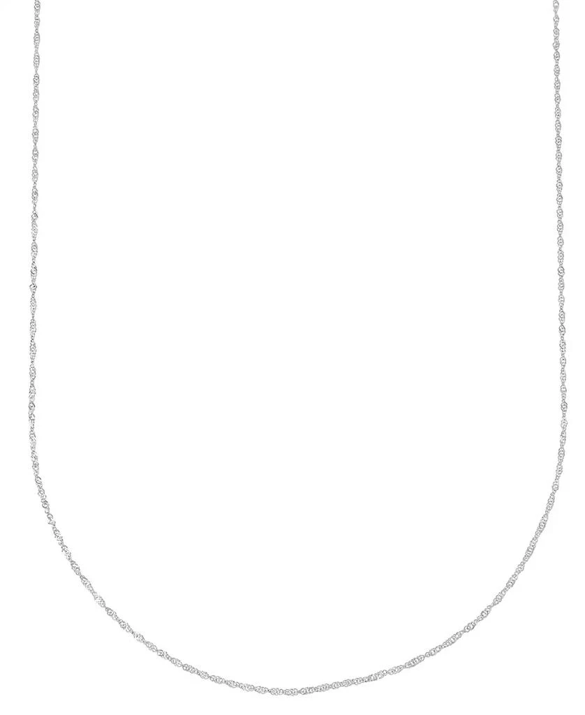 商品Macy's|Singapore Chain 20" Strand Necklace (1-1/3mm) in 14k White Gold,价格¥1187,第1张图片