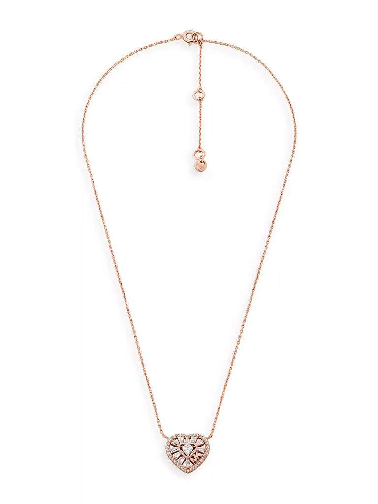 商品Michael Kors|14K Rose Gold-Plated & Cubic Zirconia Heart Pendant Necklace,价格¥1133,第1张图片