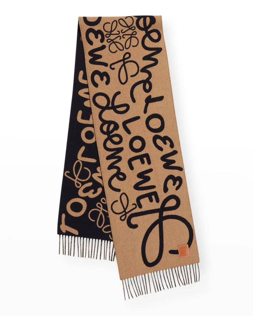 商品Loewe|Logo Reversible Cashmere-Blend Scarf,价格¥4274,第2张图片详细描述