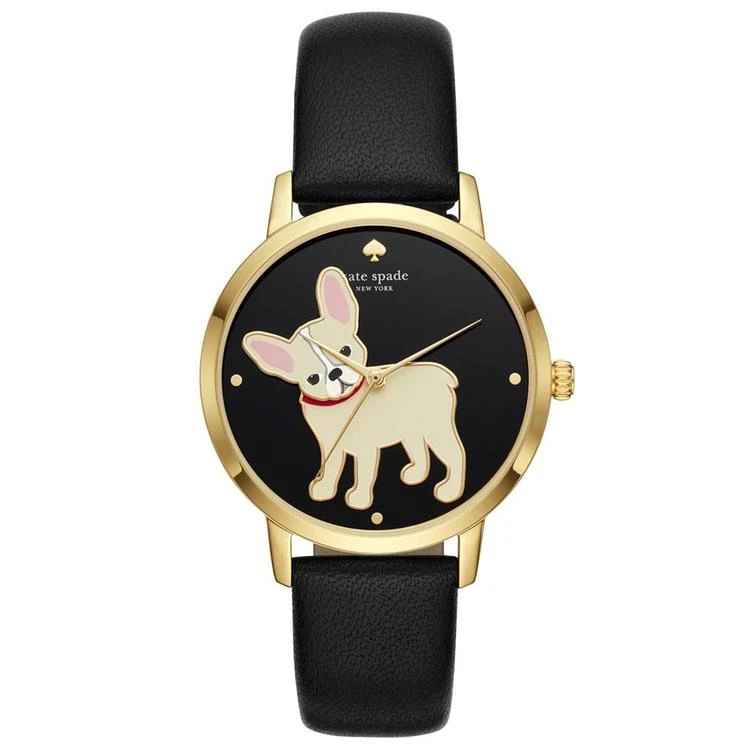 商品Kate Spade|Women's Grand Metro Black Leather Strap Watch 38mm,价格¥1459,第1张图片