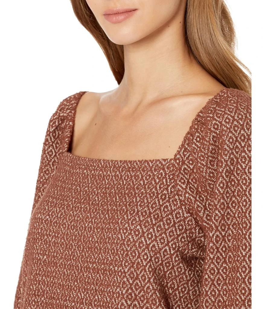 商品Madewell|Jacquard Puff-Sleeve Button-Front Crop Top,价格¥321,第3张图片详细描述