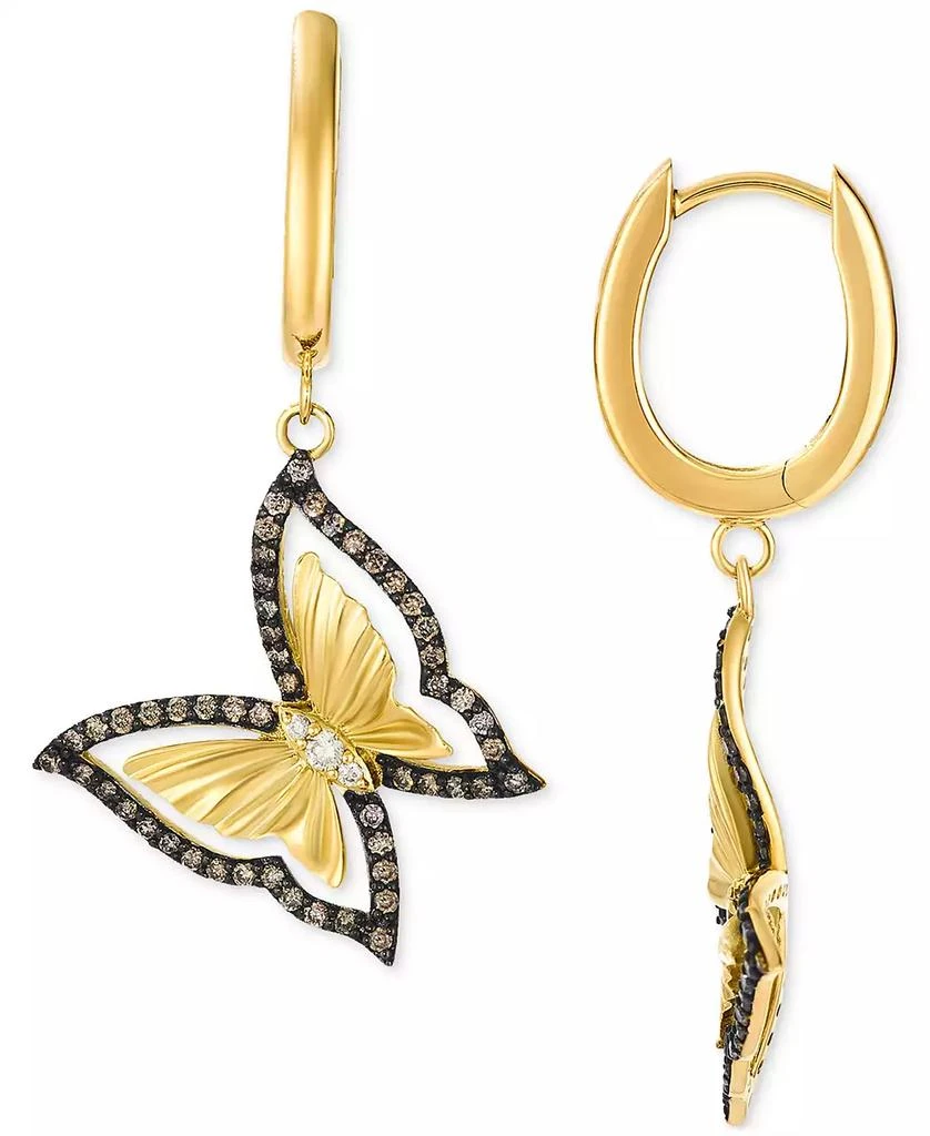 商品Le Vian|Chocolate Diamond & Nude Diamond Butterfly Drop Earrings (1/2 ct. t.w.) in 14k Gold,价格¥13462,第2张图片详细描述