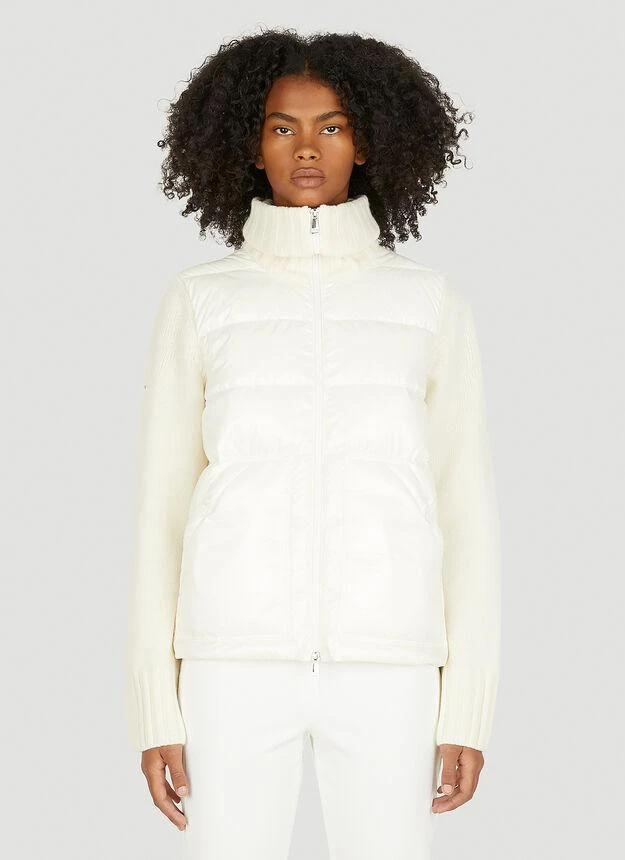 商品Moncler|Quilted Zip Knit Jacket in Cream,价格¥7162,第1张图片