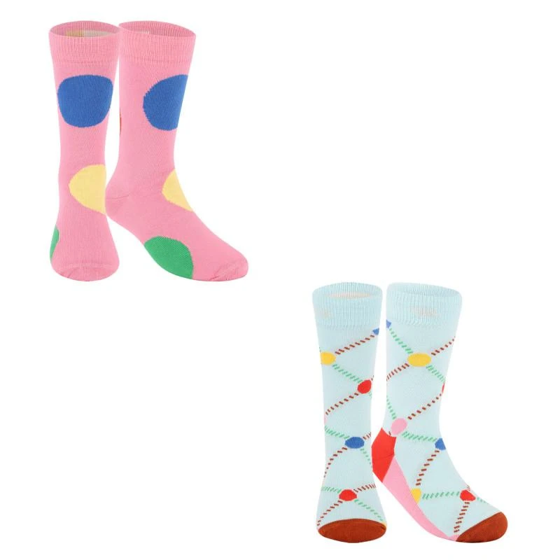 商品Happy Socks|Geometric dots socks pack of 2 in pink and blue,价格¥92,第1张图片