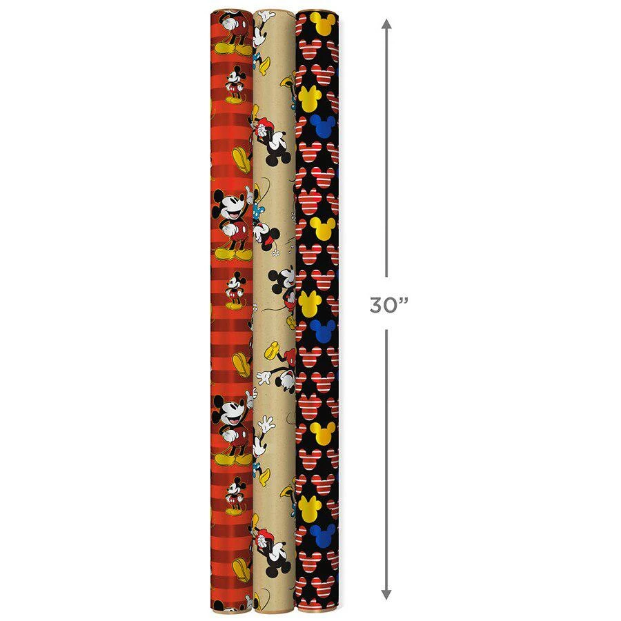 商品Hallmark|Disney Mickey Mouse Wrapping Paper with Cut Lines on Reverse,价格¥127,第4张图片详细描述