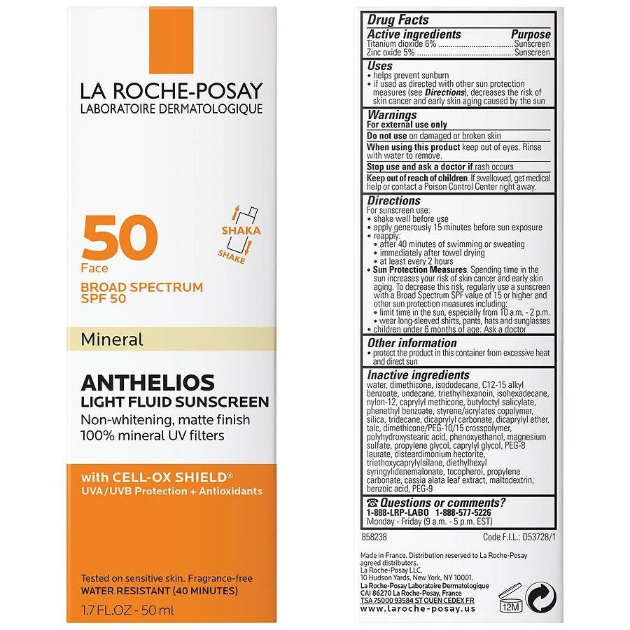 商品La Roche Posay|Mineral Ultra Light Fluid Sunscreen for Face SPF 50,价格¥281,第2张图片详细描述