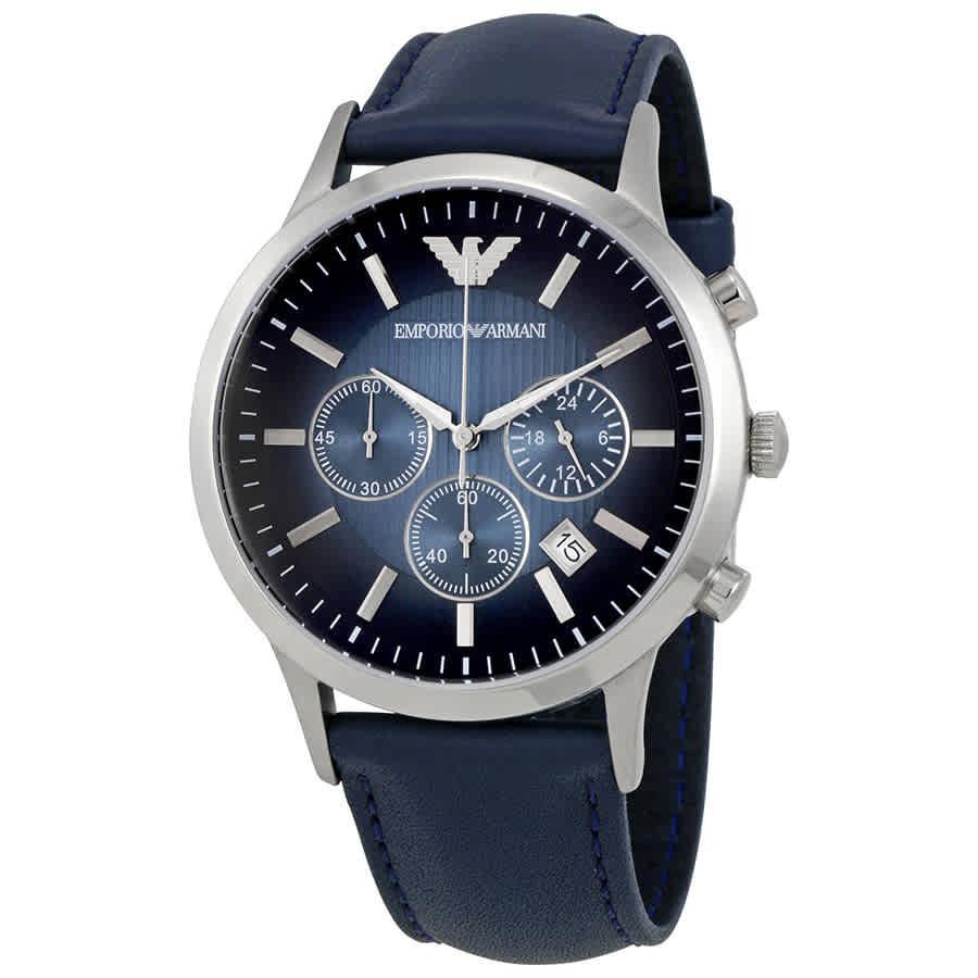商品Emporio Armani|阿玛尼经典计时码表蓝色表盘男士手表 AR2473,价格¥1125,第1张图片