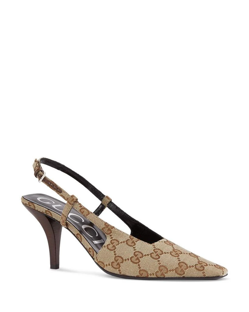 商品Gucci|Women's GG Pointed Toe Slingback Pumps,价格¥6175,第1张图片