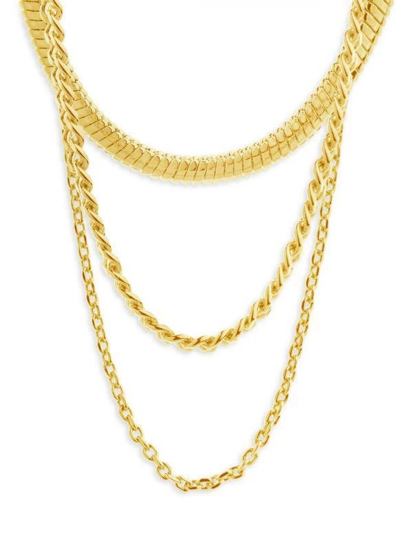 商品Sterling Forever|Brenna 14K Goldplated Layered Chain Necklace,价格¥287,第2张图片详细描述