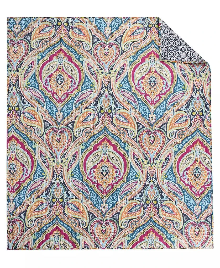 商品Levtex|Magnolia Paisley Tapestry Reversible Quilted Throw, 50" x 60",价格¥326,第3张图片详细描述