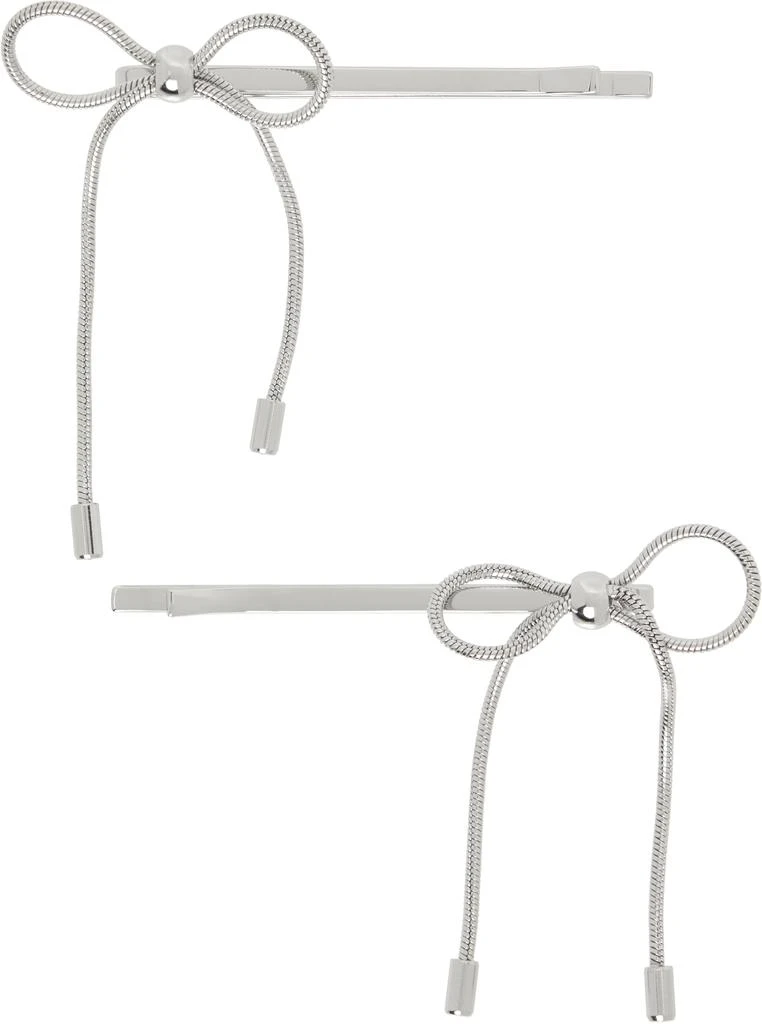 商品Marland Backus|Silver Bow Hair Pins Set,价格¥729,第1张图片详细描述