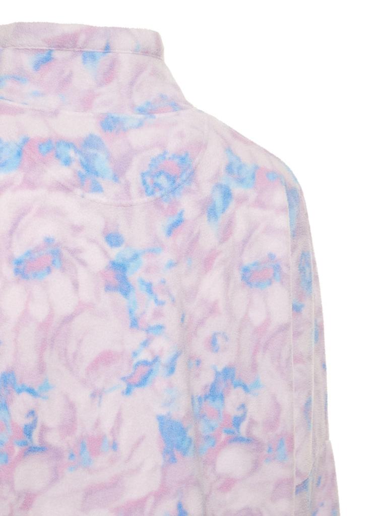 Floral Print High Collar Fleece Jacket商品第6张图片规格展示