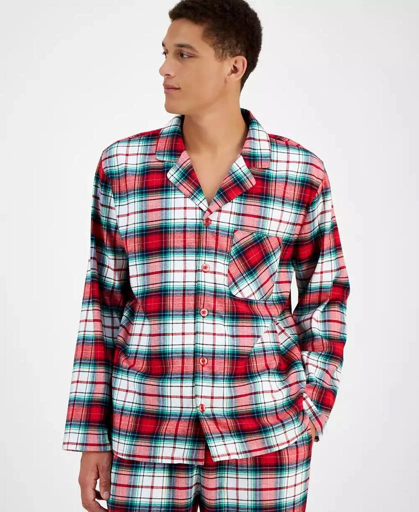 商品Holiday Lane|Men's Winterton Plaid Notch Collar Matching Family Pajamas Set, Created for Macy's,价格¥150,第2张图片详细描述