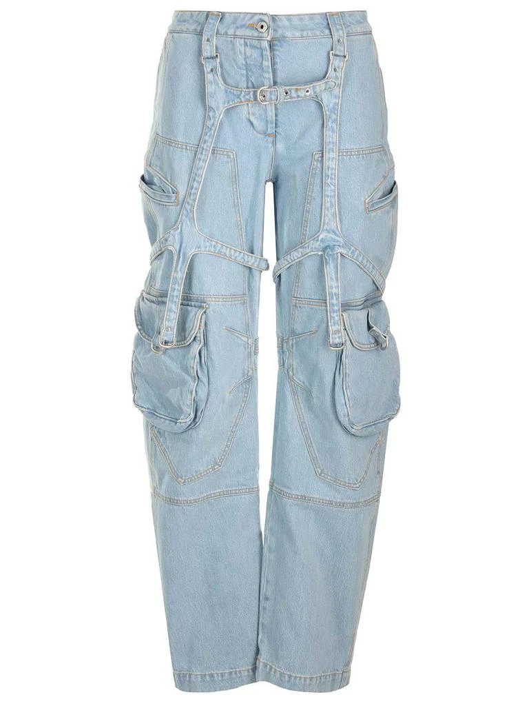 商品Off-White|Off-White Bleach Cargo Strap Detailed Jeans,价格¥3486,第1张图片