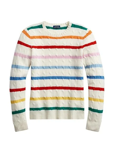 商品Ralph Lauren|Striped Cashmere Cable-Knit Sweater,价格¥1284,第1张图片