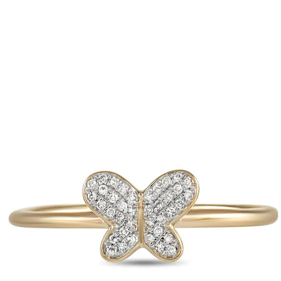 商品LB Exclusive|14K Yellow Gold 0.08 ct Diamond Butterfly Ring,价格¥2611,第3张图片详细描述