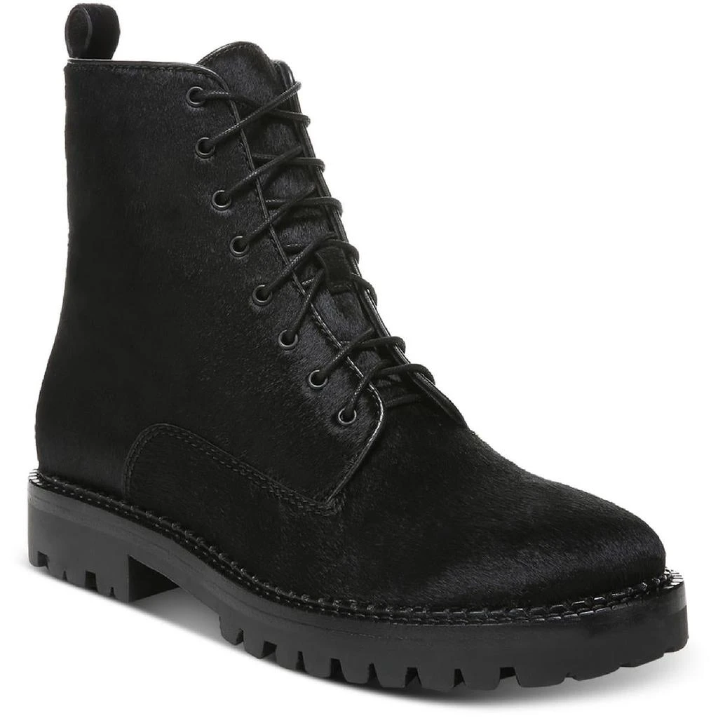 商品Vince|Vince Womens Cabria Lug 2 Calf Hair Ankle Boot Combat & Lace-up Boots,价格¥1623,第1张图片