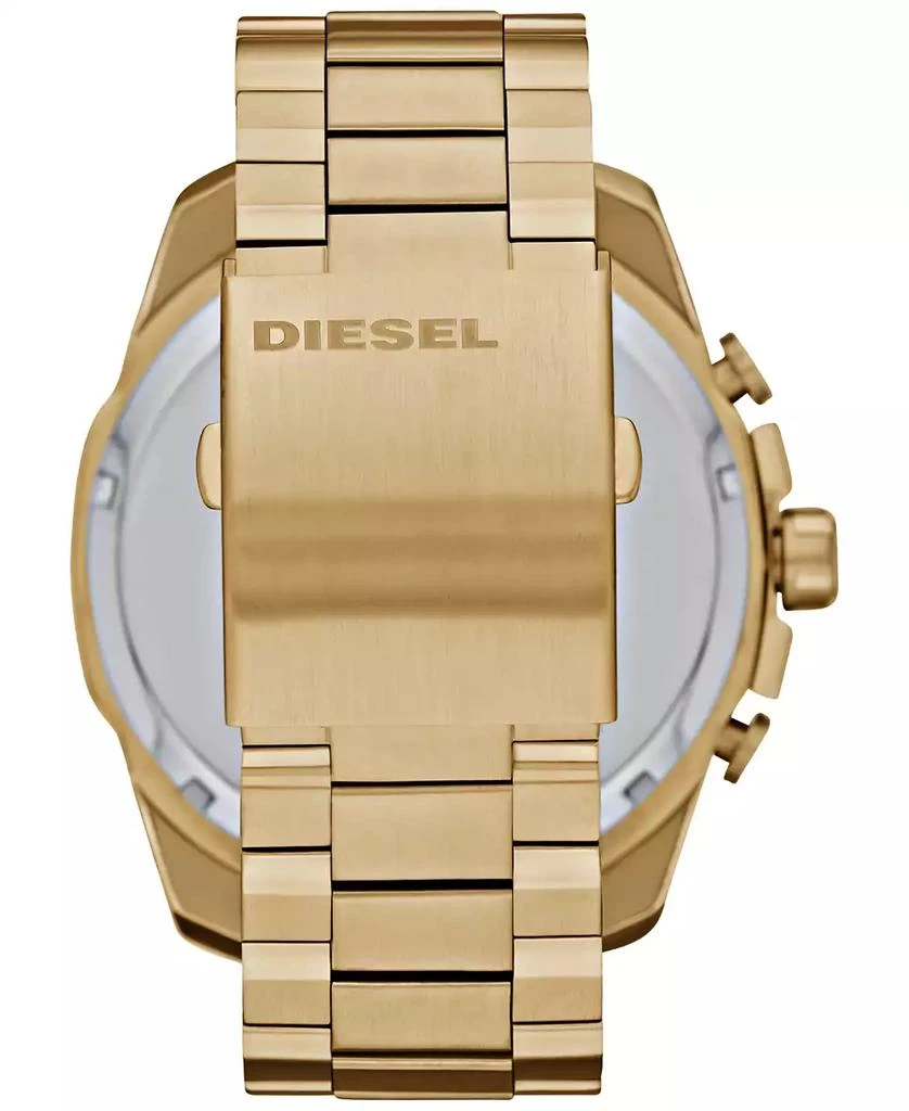 商品Diesel|Men's Chronograph Mega Chief Gold-Tone Stainless Steel Bracelet Watch 59x51mm,价格¥2186,第2张图片详细描述
