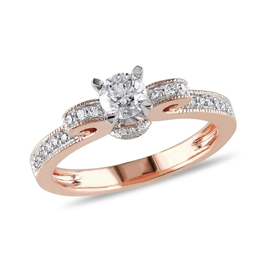 商品Amour|1/2 CT  Diamond TW Fashion Ring  14k White Pink Gold GH I2;I3,价格¥8354,第1张图片