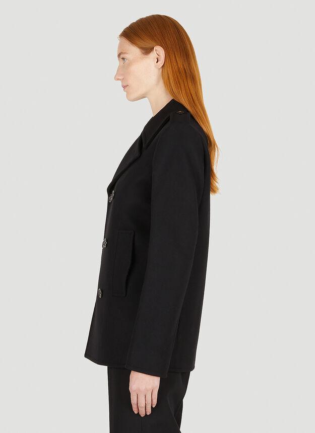 商品Yves Saint Laurent|Double Breasted Peacoat Jacket in Black,价格¥17705,第5张图片详细描述