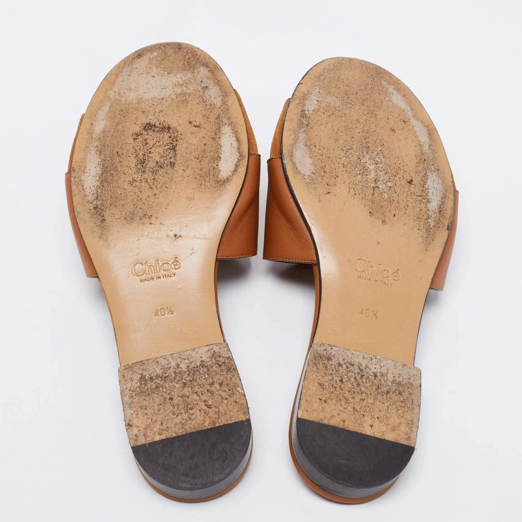 Chloe Brown Suede And Leather Flat Sandals  Size 40.5 商品