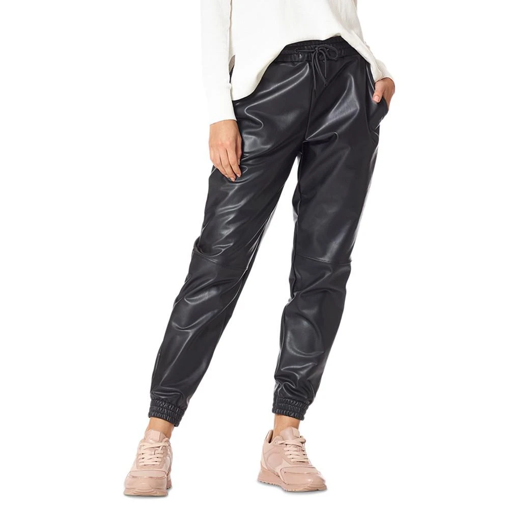 商品Hue|Women's High-Rise Faux-Leather Jogger Pants,价格¥203,第1张图片