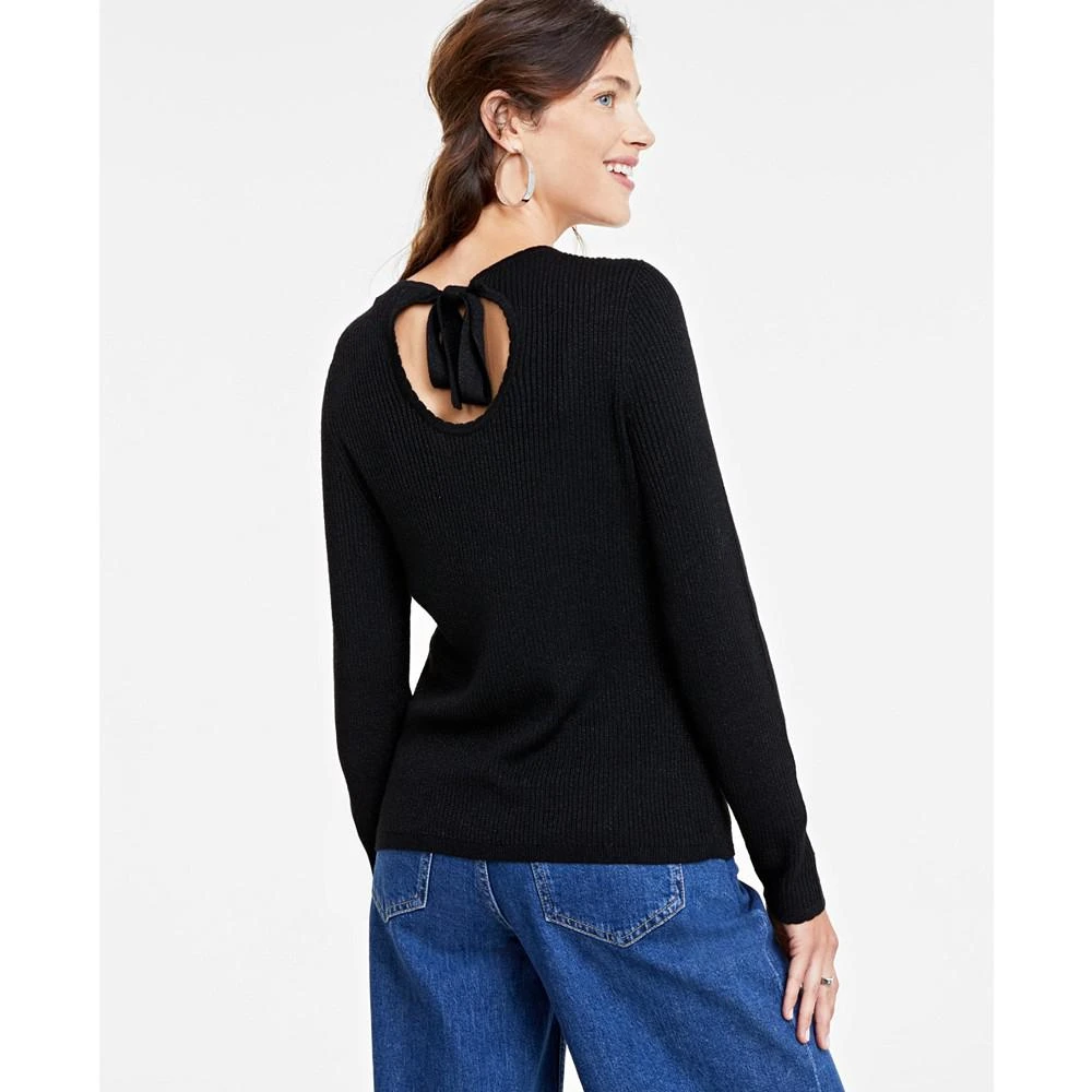 商品On 34th|Women's Bow-Back Metallic-Knit Sweater, Created for Macy's,价格¥111,第2张图片详细描述