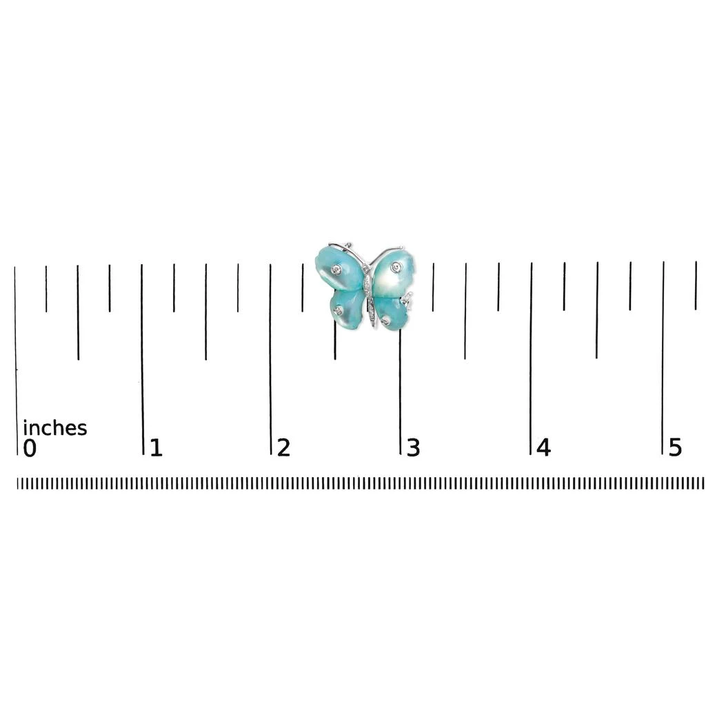 商品Haus of Brilliance|18K White Gold Blue Mother of Pearl and Diamond Accent Butterfly Pin Brooch,价格¥17001,第5张图片详细描述