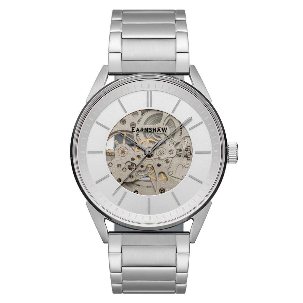 商品Thomas Earnshaw|Thomas Earnshaw Men's ES-8218-44 Bayshore Skeleton 42mm Silver Dial Steel Watch,价格¥766,第1张图片