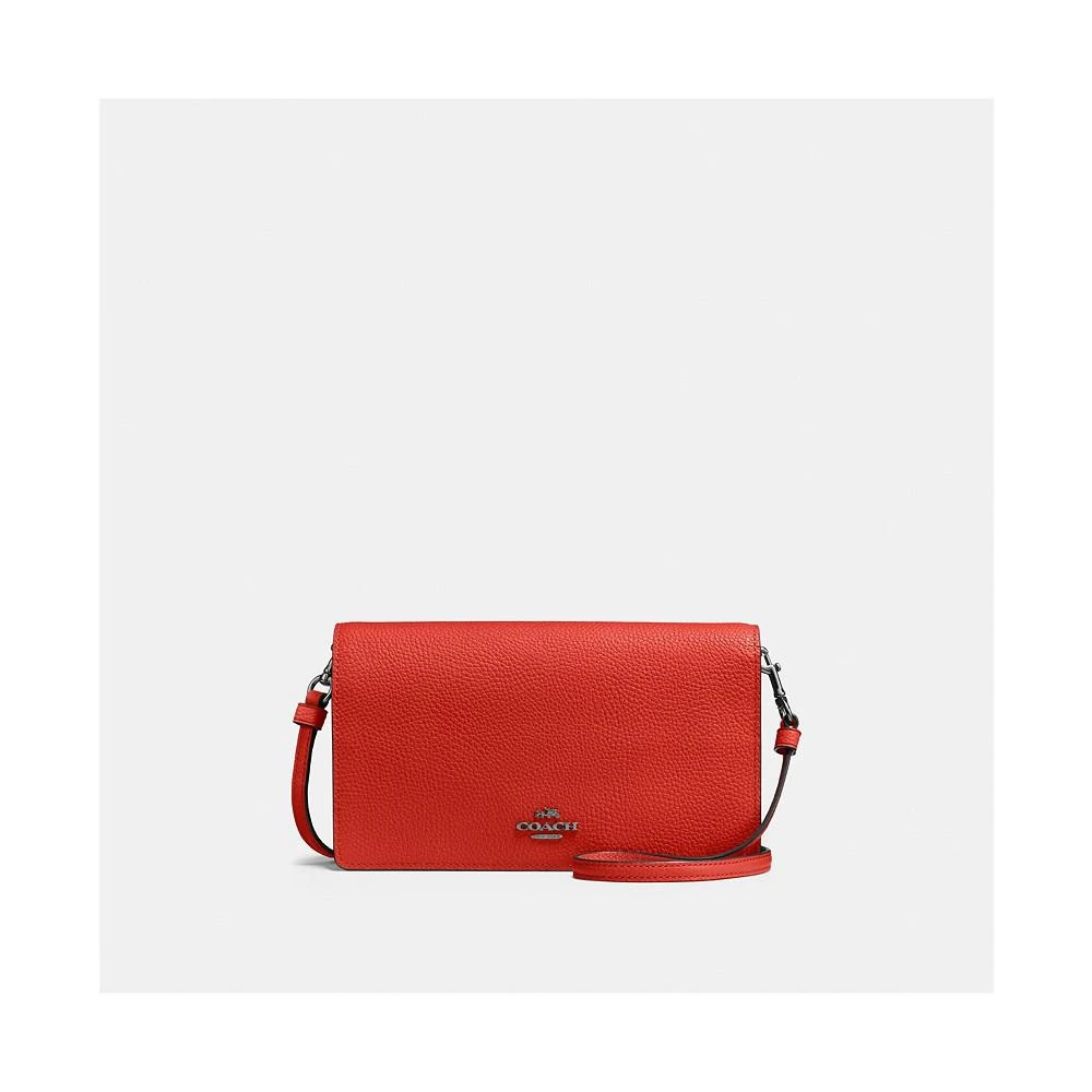 商品Coach|Foldover Crossbody Clutch in Polished Pebble Leather,价格¥1013,第1张图片