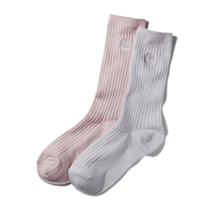 商品Timberland|Women's 2-Pack Ribbed Boot Socks in Pink,价格¥171,第1张图片