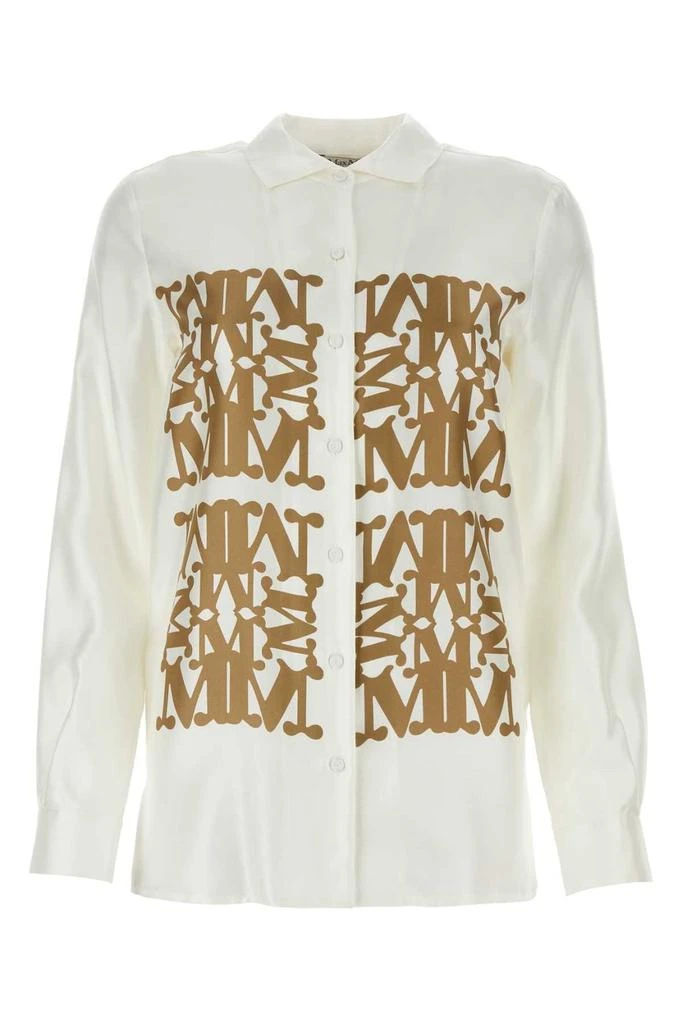 商品Max Mara|Max Mara Logo Printed Long-Sleeved Shirt,价格¥2193,第1张图片