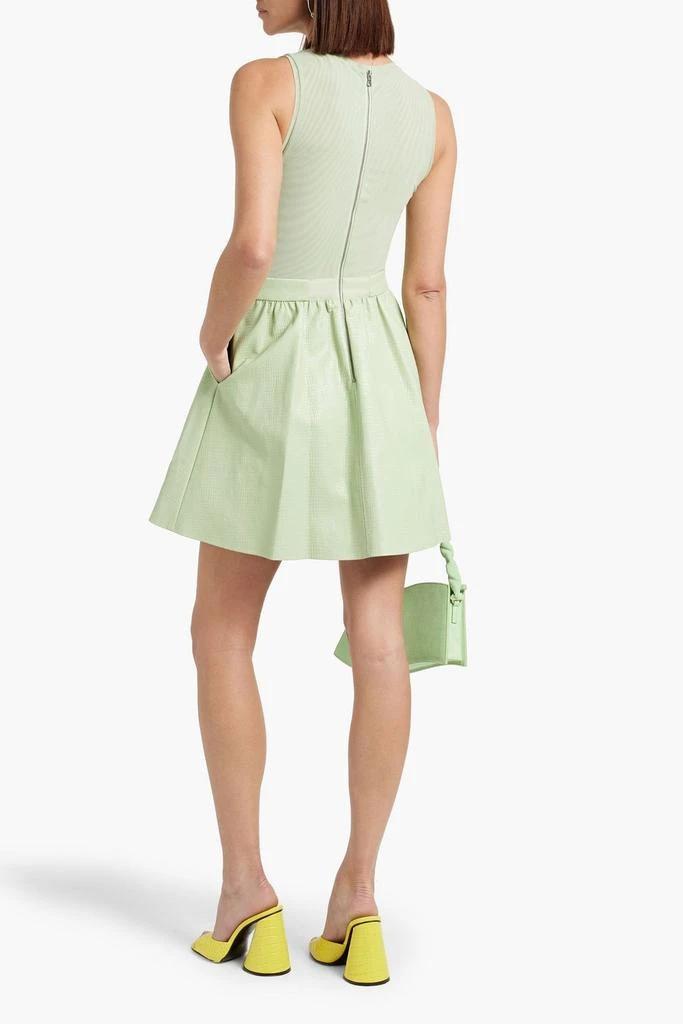 商品Alice + Olivia|Chara mesh-paneled faux croc-effect leather mini dress,价格¥1402,第3张图片详细描述