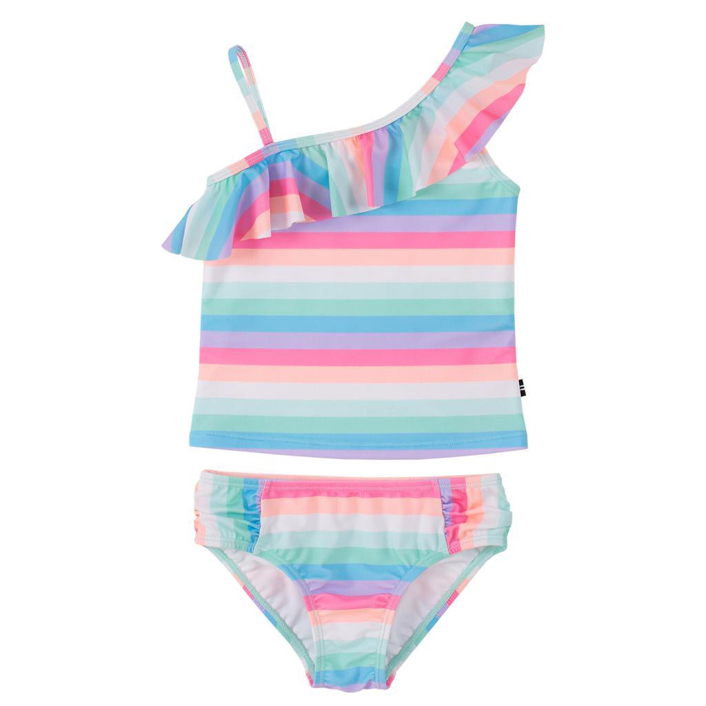 商品Nautica|Nautica Toddler Girls' Striped Ruffle Tankini (2T-4T),价格¥94,第1张图片