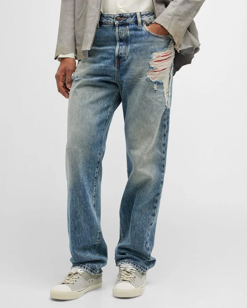 商品Diesel|Men's 1955 Relaxed-Fit Destroyed Jeans,价格¥723,第1张图片