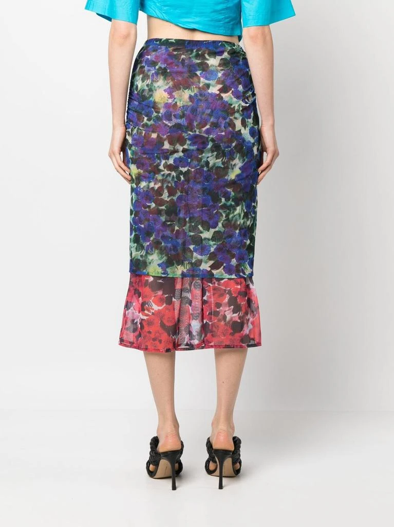 商品Dries Van Noten|DRIES VAN NOTEN - Printed Stretch Mesh Skirt,价格¥2264,第3张图片详细描述