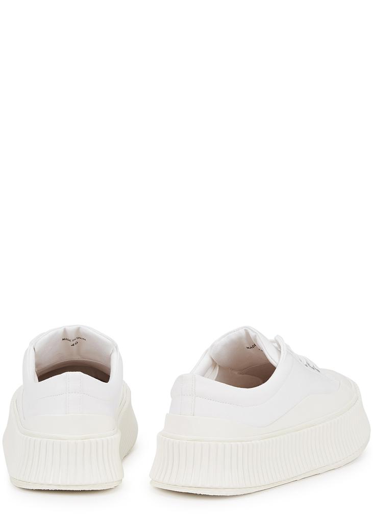 White flatform canvas sneakers商品第3张图片规格展示