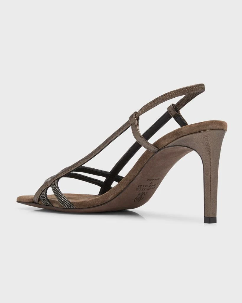 商品Brunello Cucinelli|Shimmer Monili Slingback Sandals,价格¥7841,第4张图片详细描述